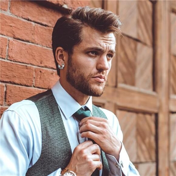 4-Pair Titanium Steel Huggie Hoop Earring Set – Black, Silver, Gold, Oil slick - Picture 5 of 7